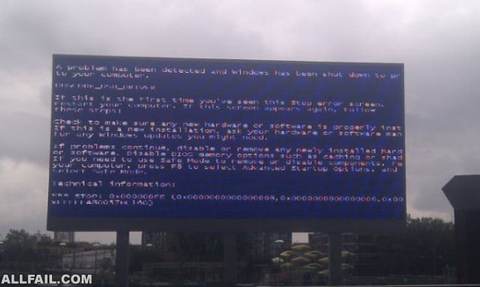 blue screen fail