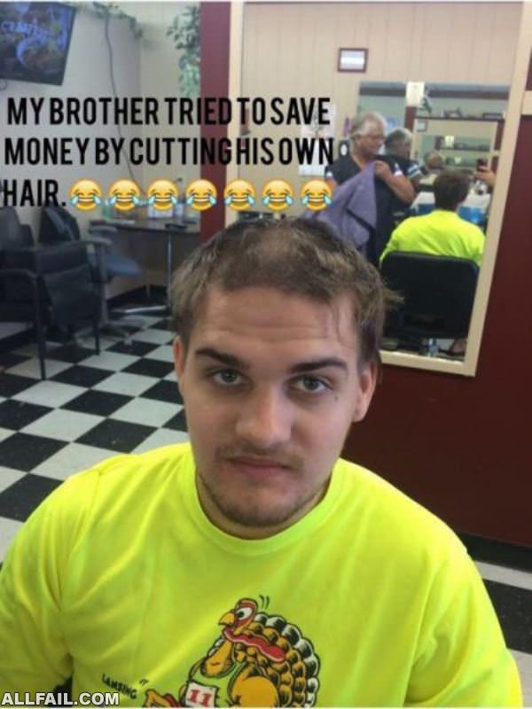 cut his own hair
