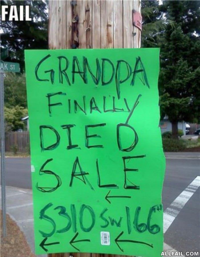 grandpa finally died