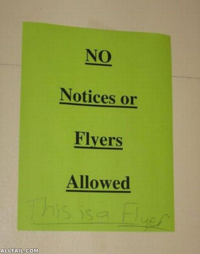 no notices of flyers