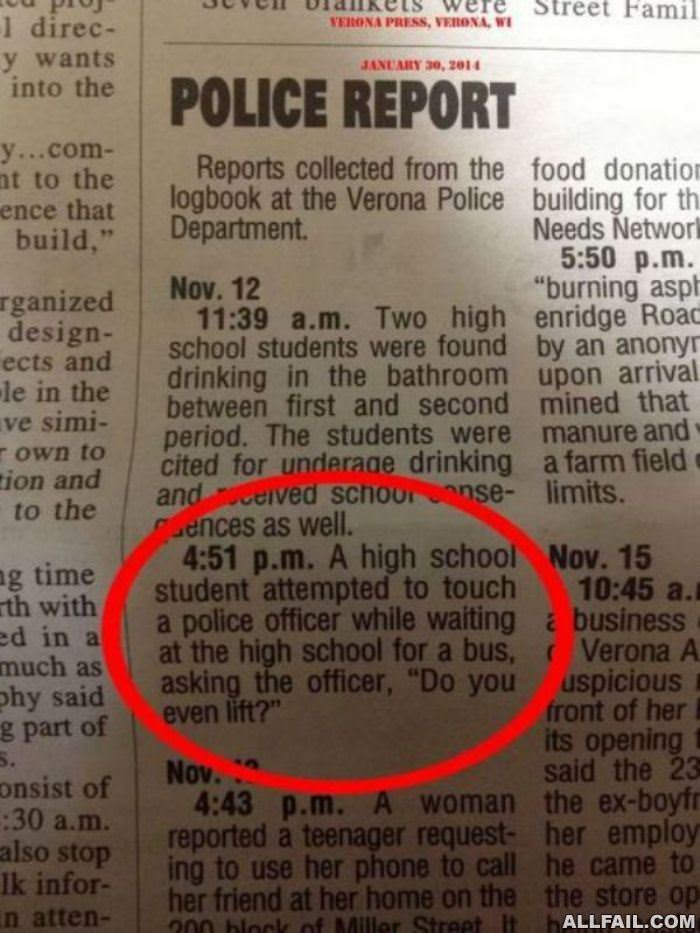 the police blotter