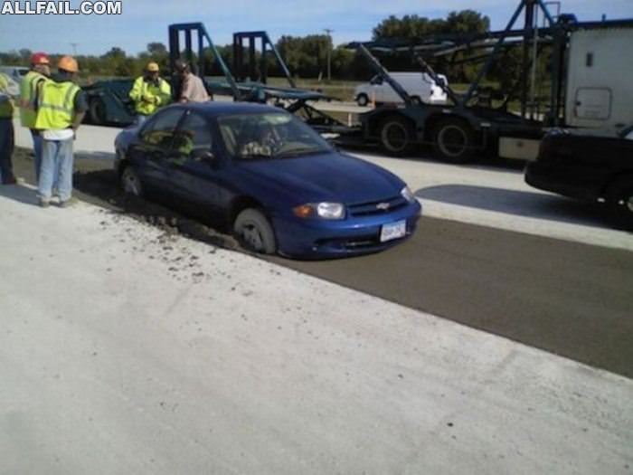 wet pavement idiot