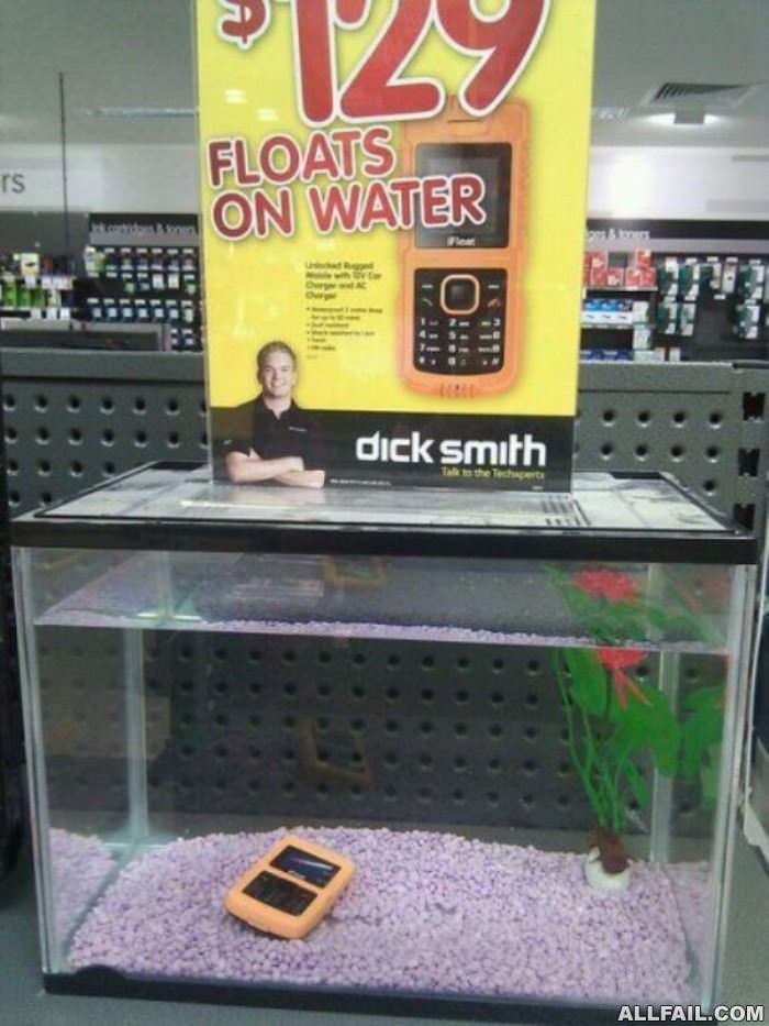 floats on water