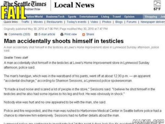 man shoots himself